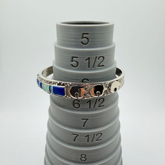 Amazing Vintage Possible Navajo Triple Bear, Lapis/Opal cuff bracelet in 925! - Picture 8 of 10